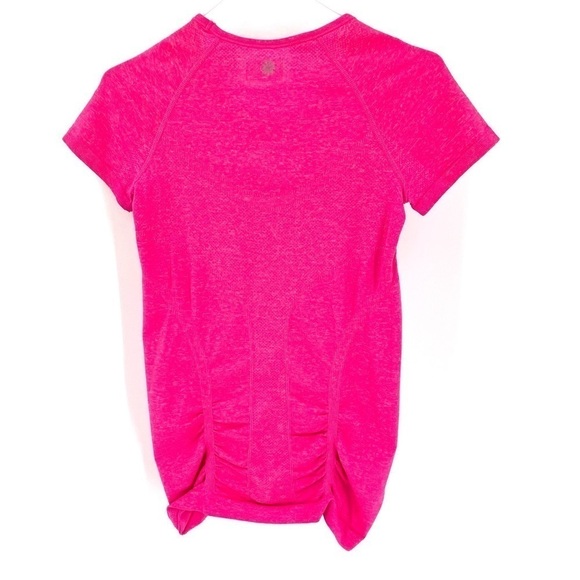 Athleta Fastest Track Shirt Tee Seamless Ruched Top Pink 438563 - Picture 5 of 6